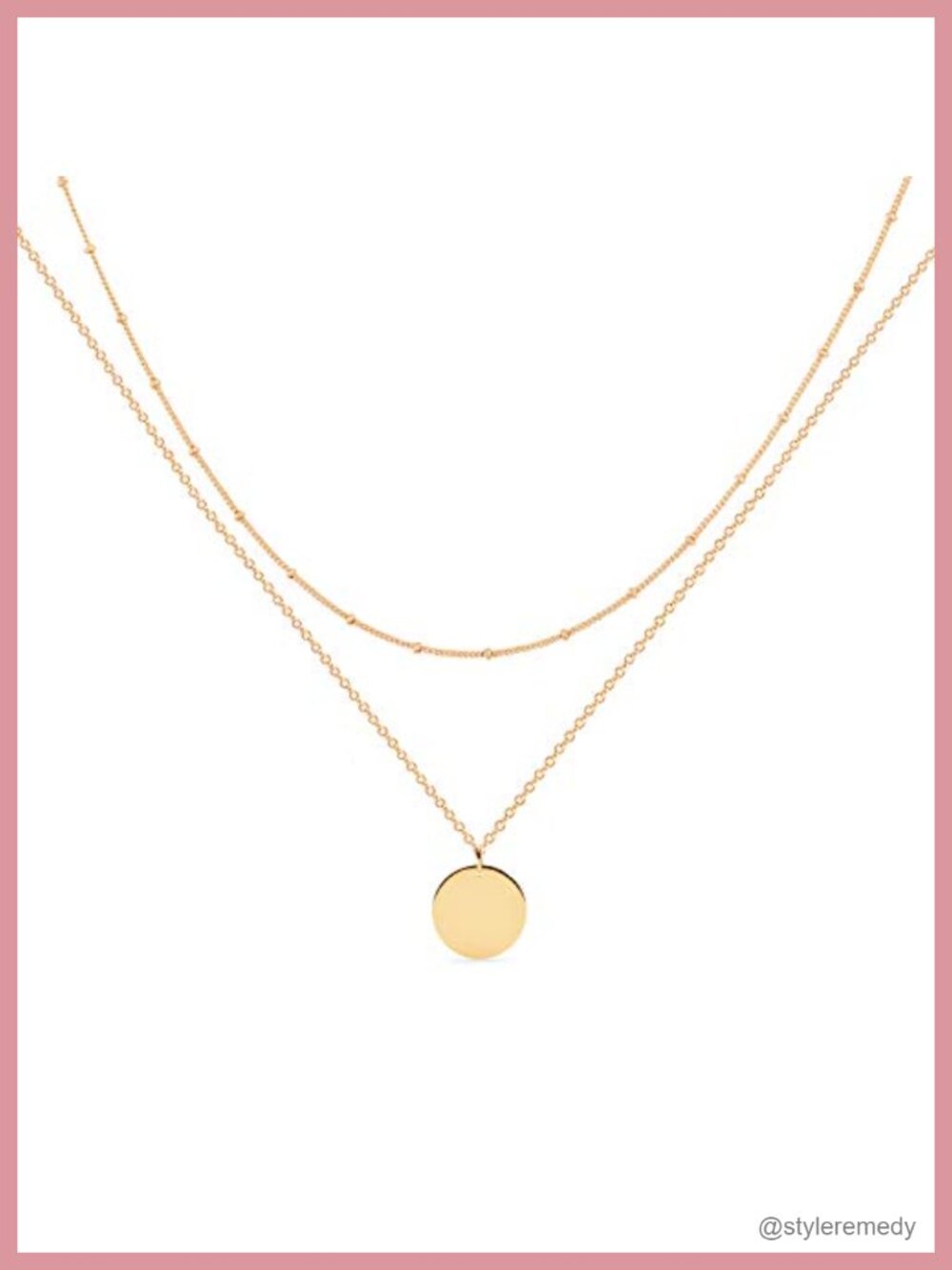 Layered Heart Necklace Pendant 18k Gold Plated Dainty Choker Arrow Bar Layering